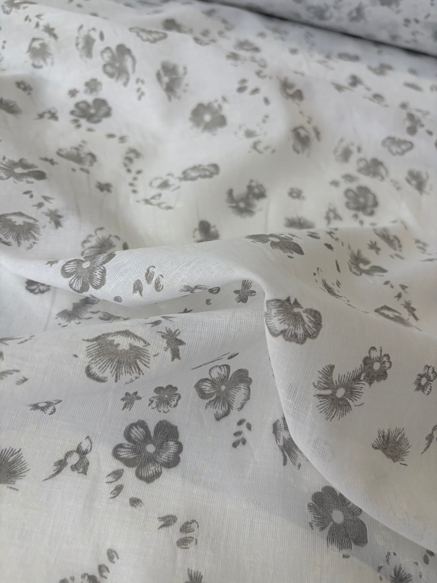 PAZZO 003 cotton voile white/grey print