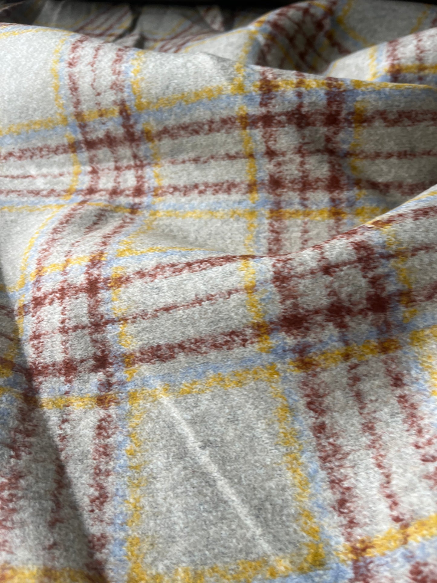 ATILLA 035 wool double face sand/blue/yellow