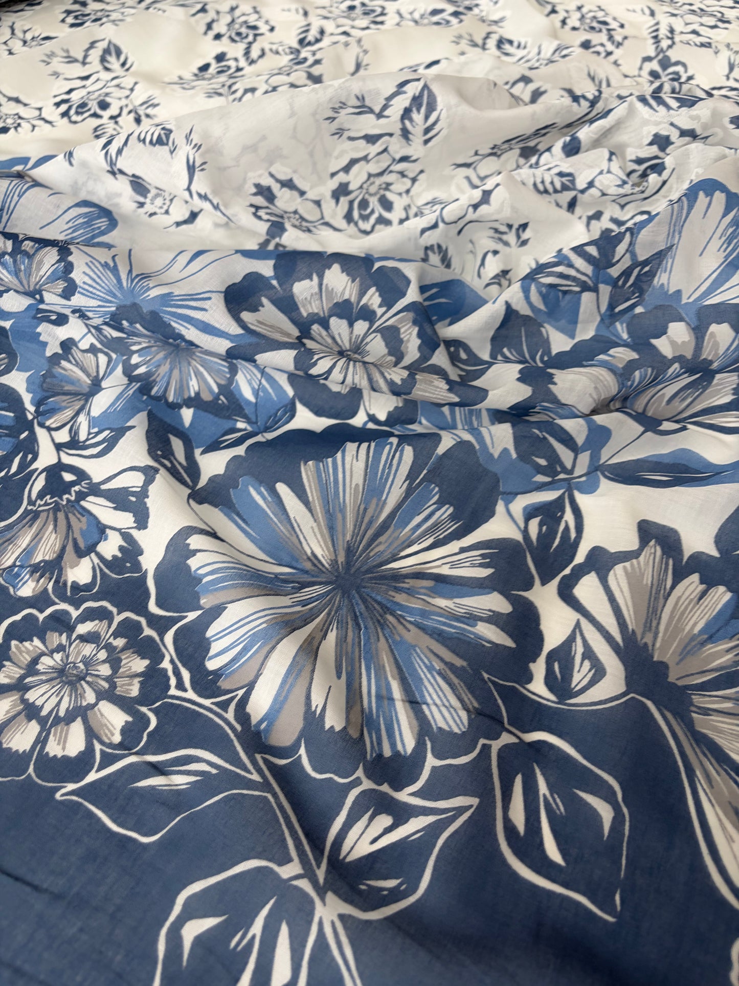 PAZZO 016 cotton voile single border print