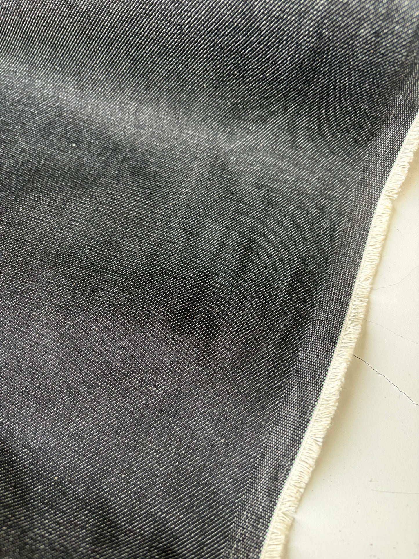 DENIM DROP 200 heavy denim black no stretch