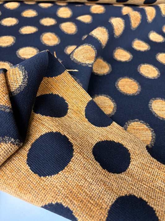 TOTO 040 heavy chenille jacquard yellow dots