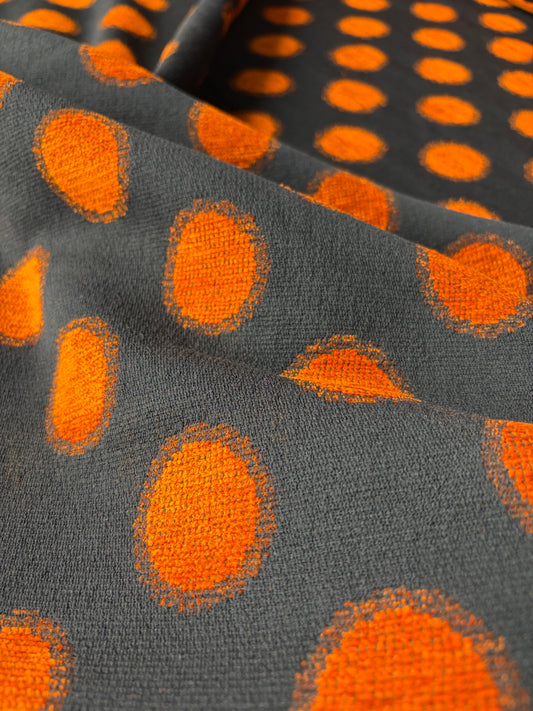 TOTO 042 heavy chenille jacquard orange dots