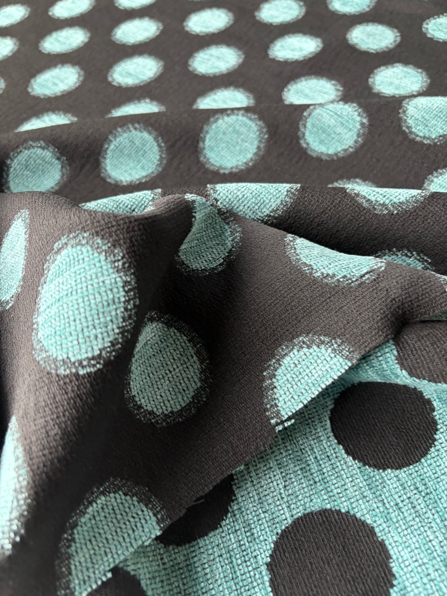 TOTO 044 heavy chenille jacquard teal dots