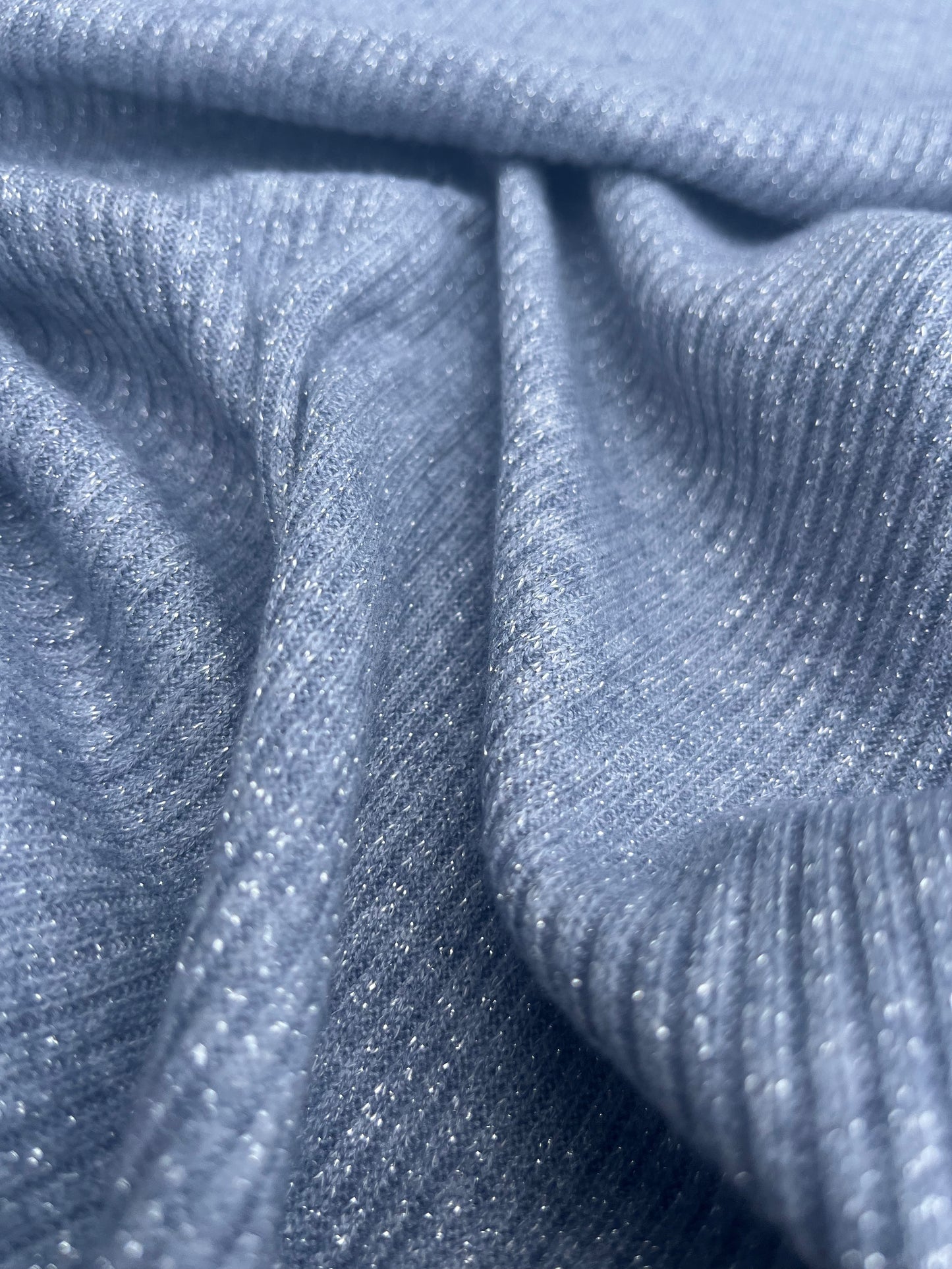 Blandine 018 soft jersey rib lurex silver grey
