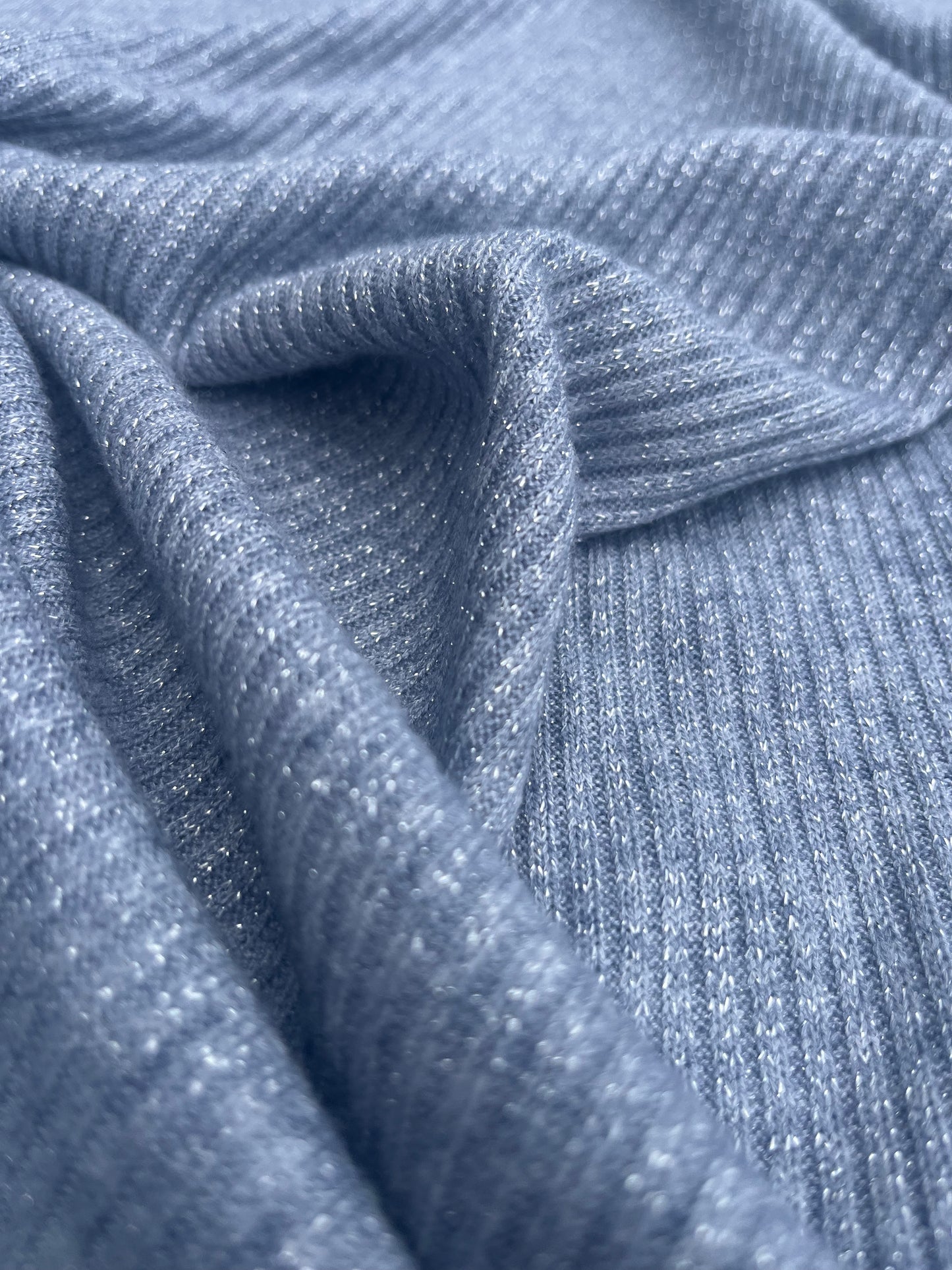 Blandine 018 soft jersey rib lurex silver grey