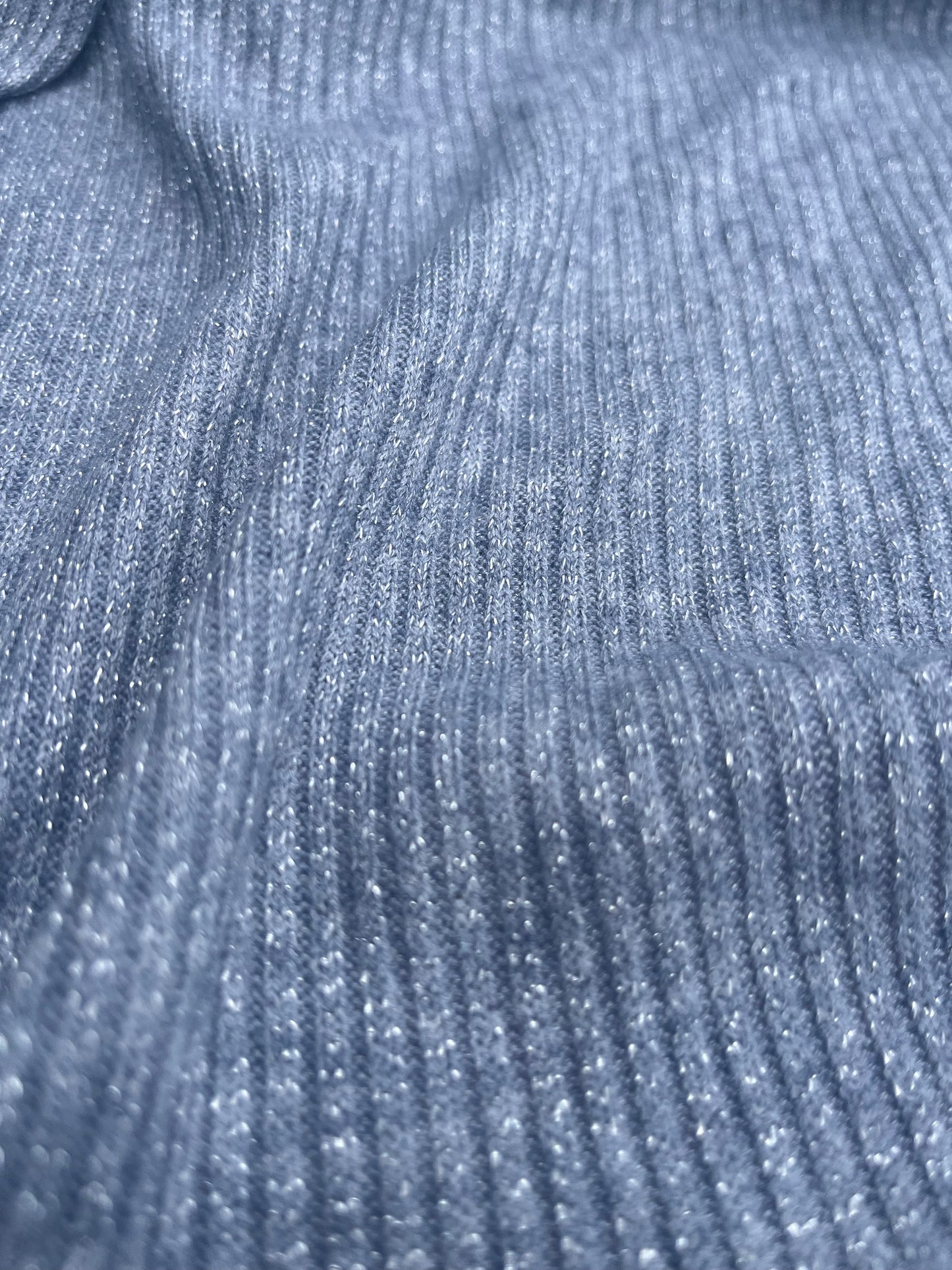 Blandine 018 soft jersey rib lurex silver grey