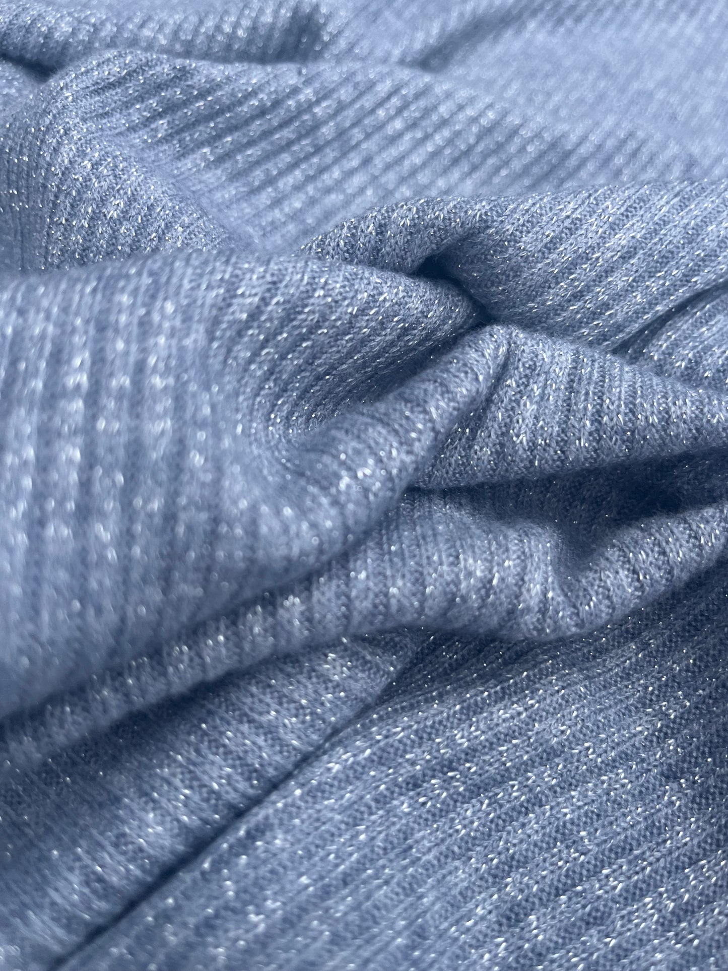 Blandine 018 soft jersey rib lurex silver grey