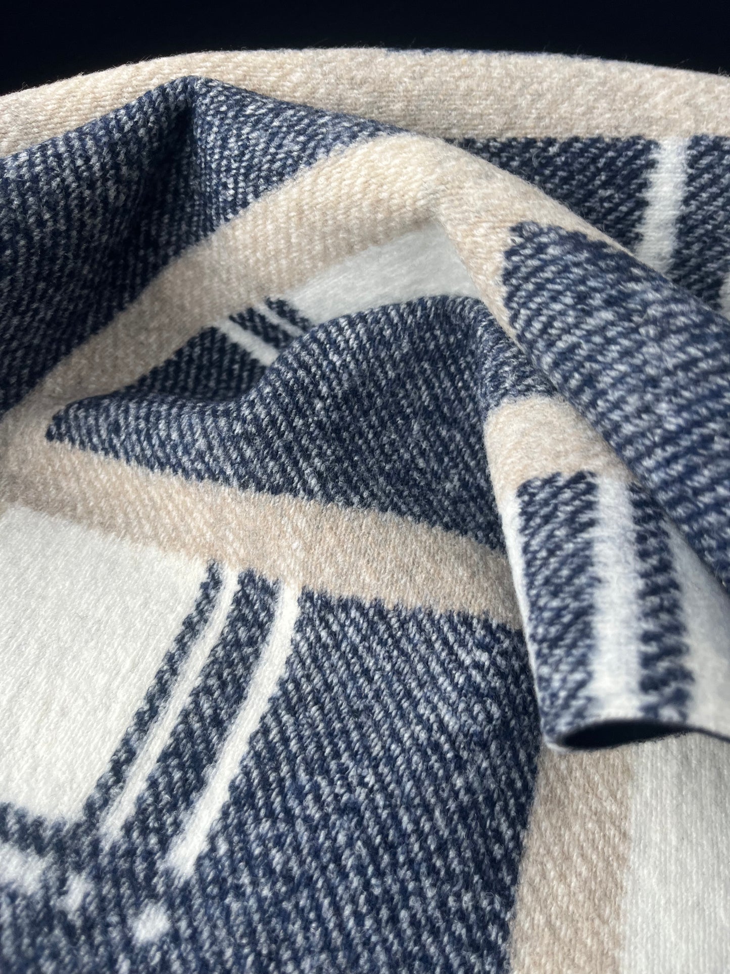 PABLO 003 wool double face ecru/sand/navy