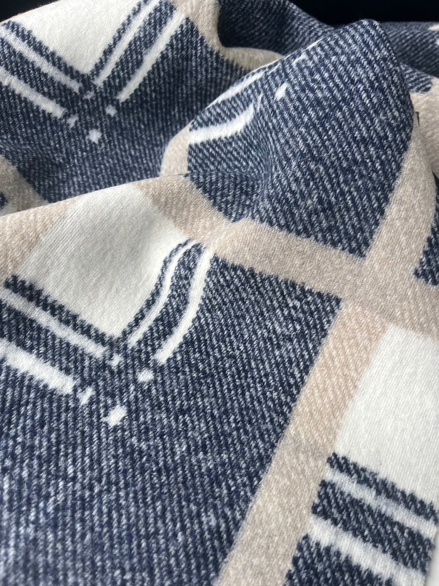 PABLO 003 wool double face ecru/sand/navy