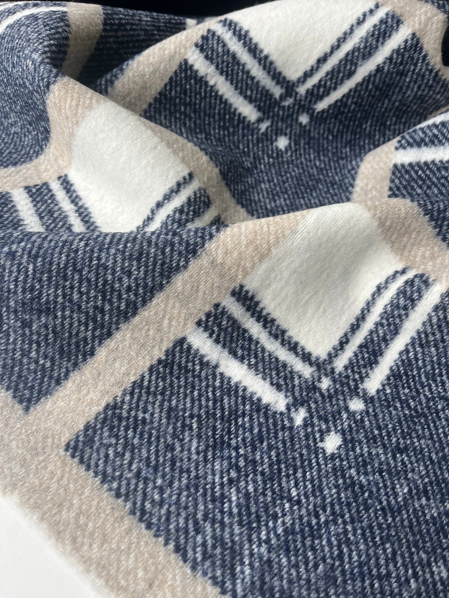 PABLO 003 wool double face ecru/sand/navy
