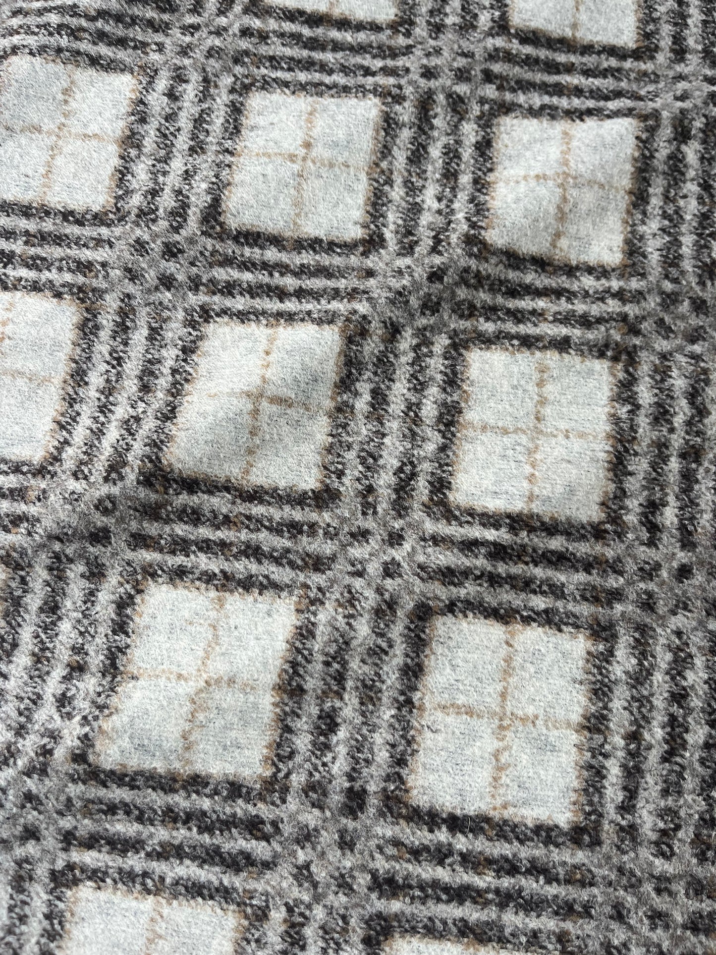 PABLO 005 Wool jersey check brown/grey