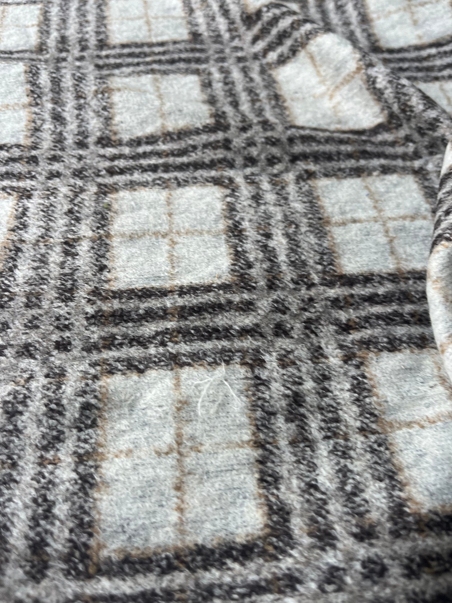 PABLO 005 Wool jersey check brown/grey