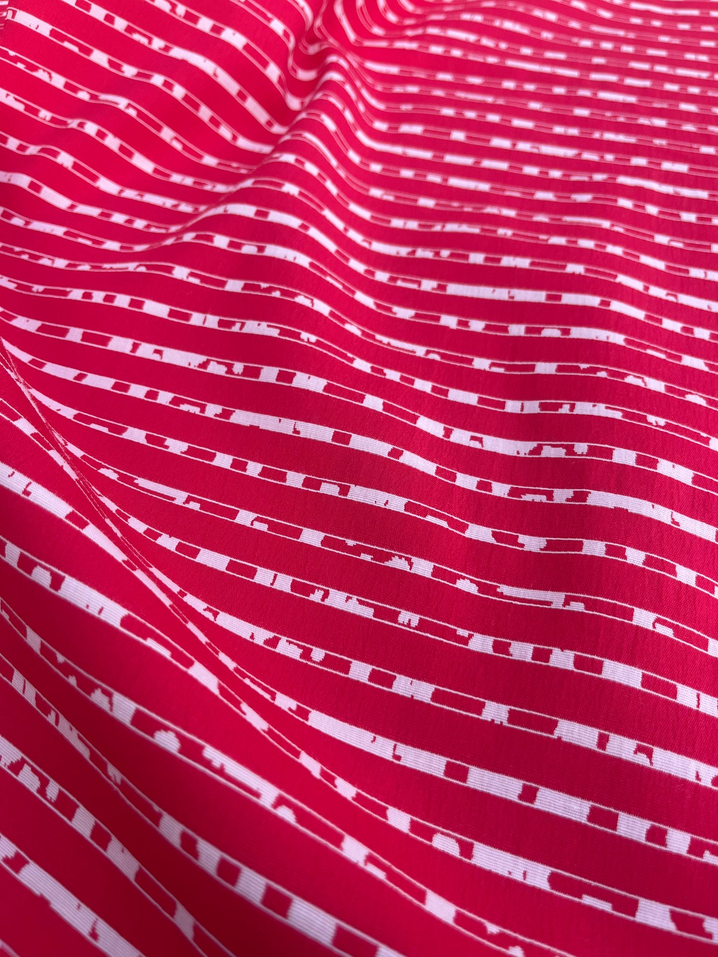 Blandine 032 cotton stretch jacquard red/white