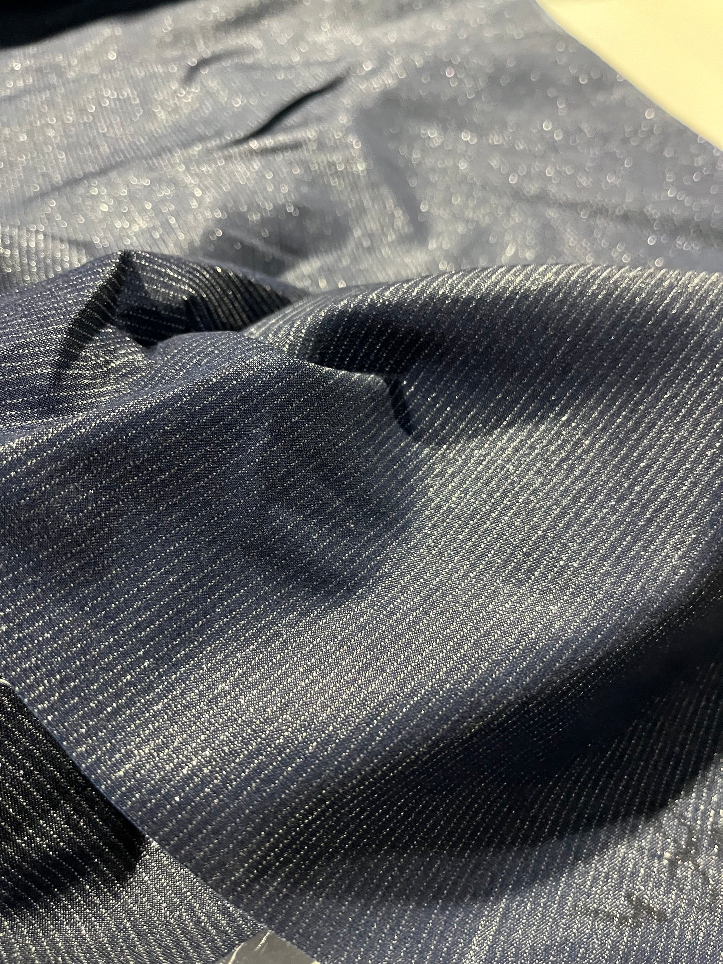 Soft origin 006 tencel denim with shiny lurex stripes