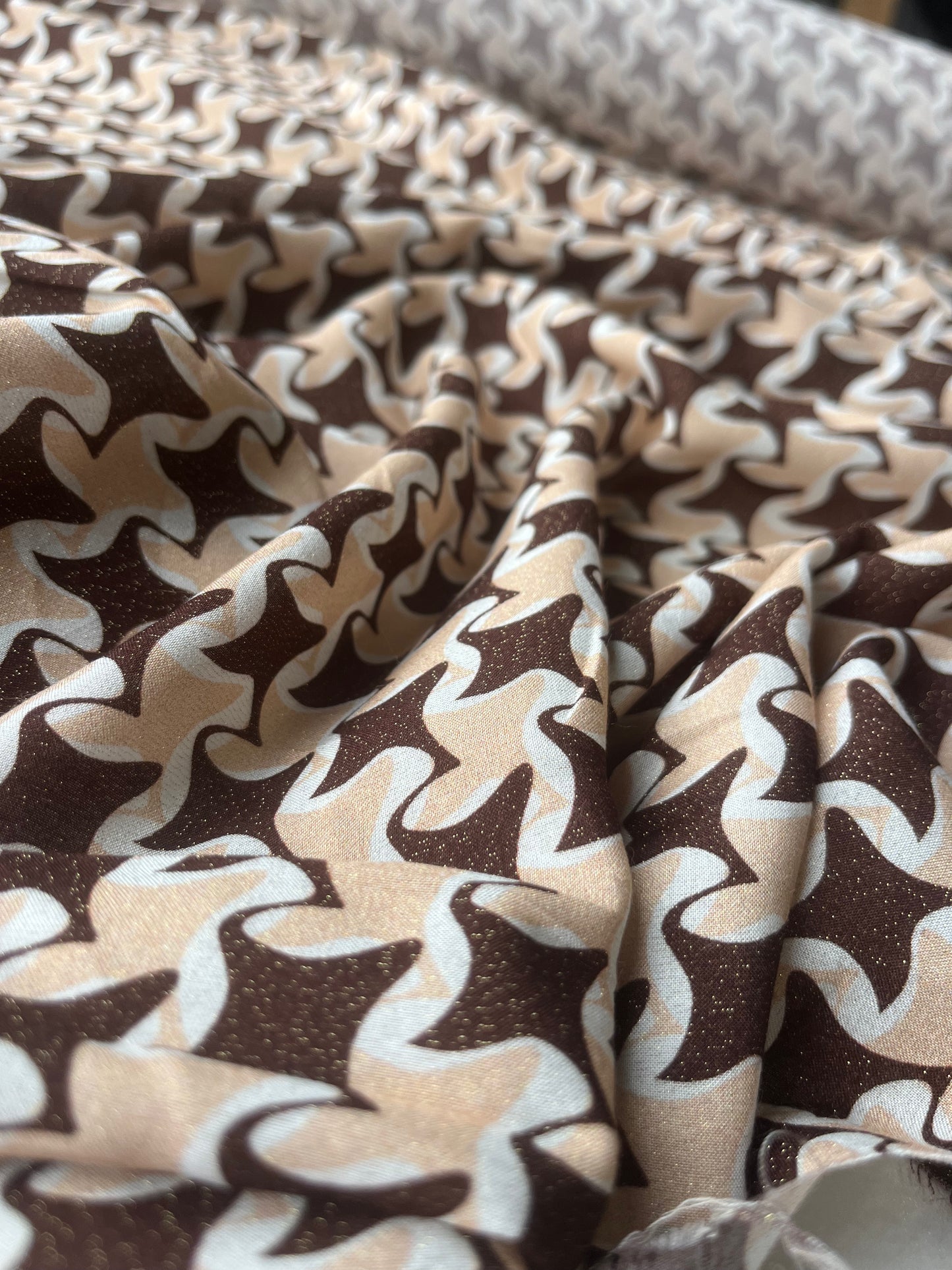 MAYA 012 viscose lurex abstract houndstooth