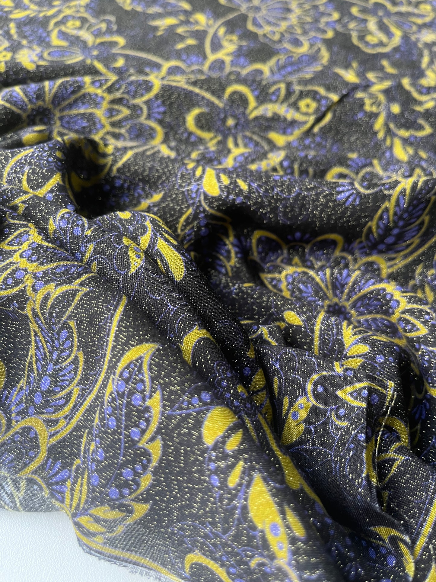 MAYA 013 viscose lurex Jacobean flowers