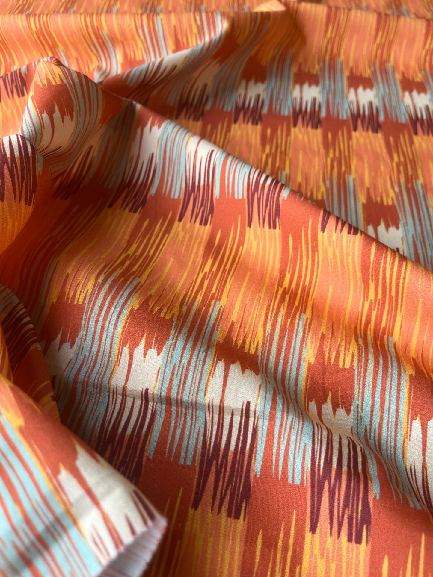 MAYA 017 silky poplin abstract ikat