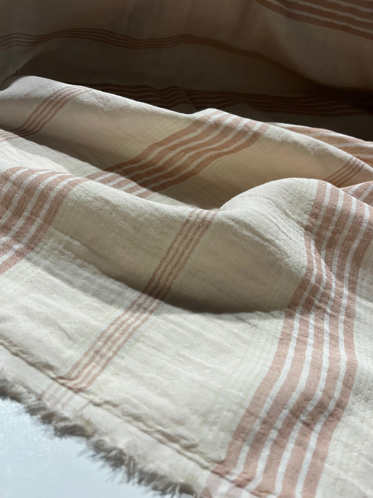 Soft Origin 030 double gauze stripes soft pink