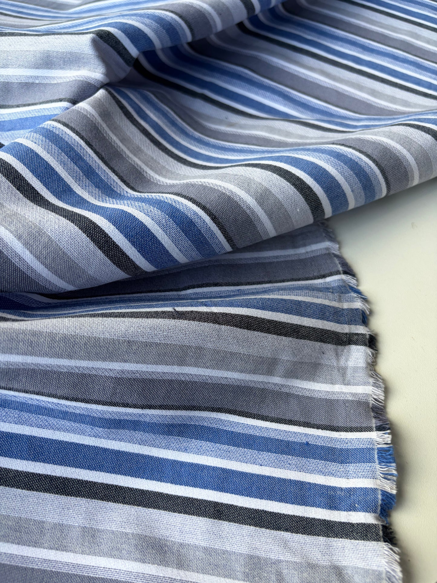 JEAN 017 cotton bengaline stripes multi blue