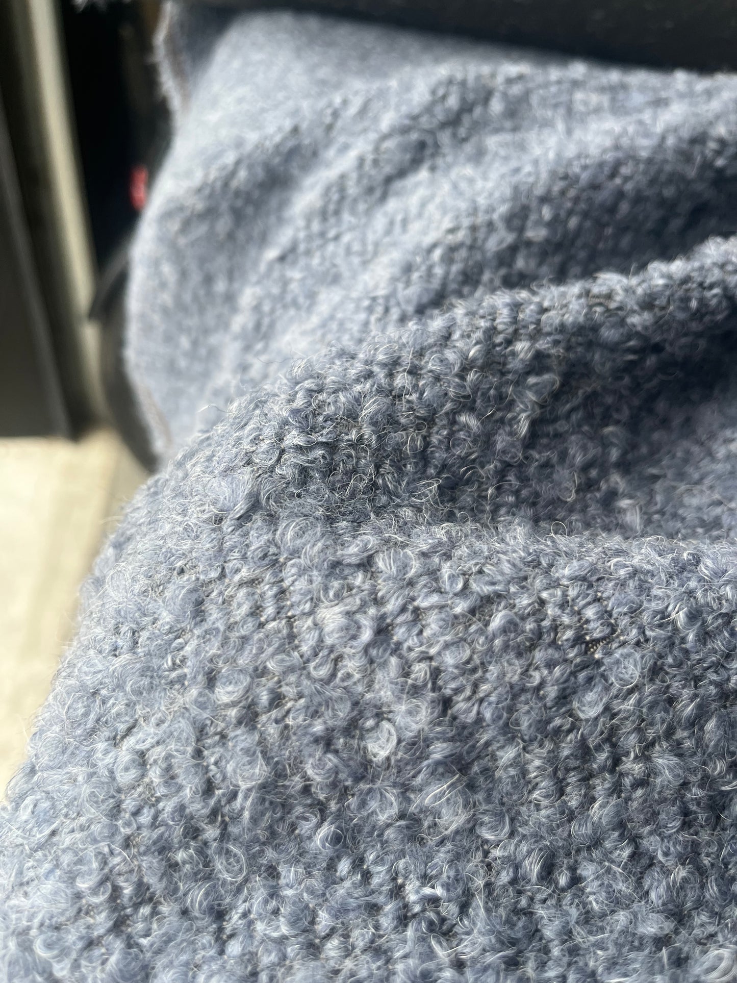 POLO 012 heavy bouclette coat fabric blue/grey