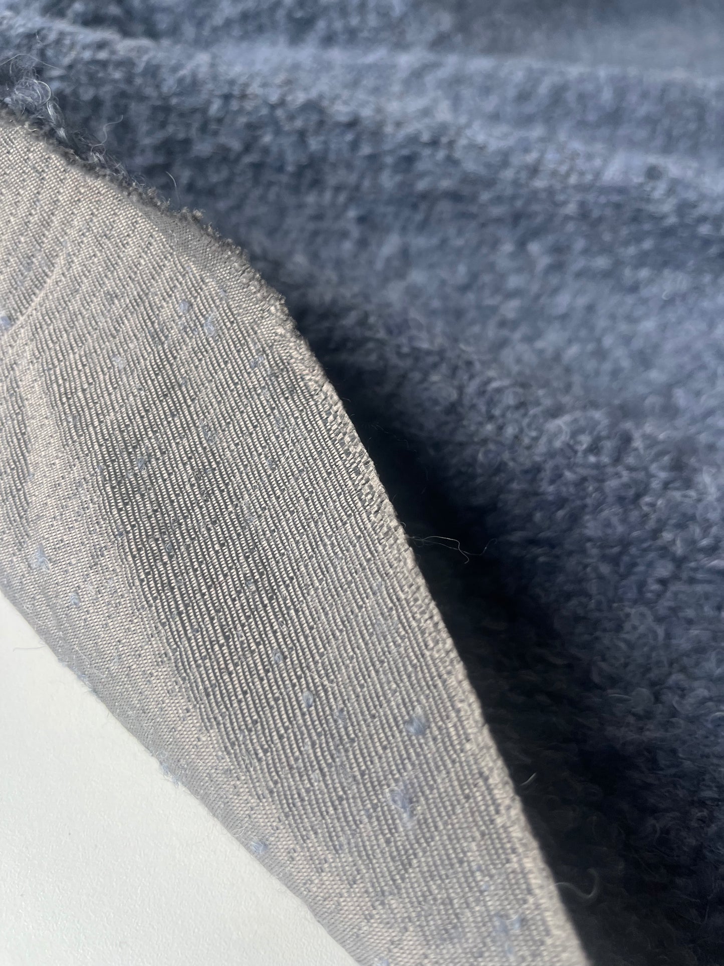 POLO 012 heavy bouclette coat fabric blue/grey