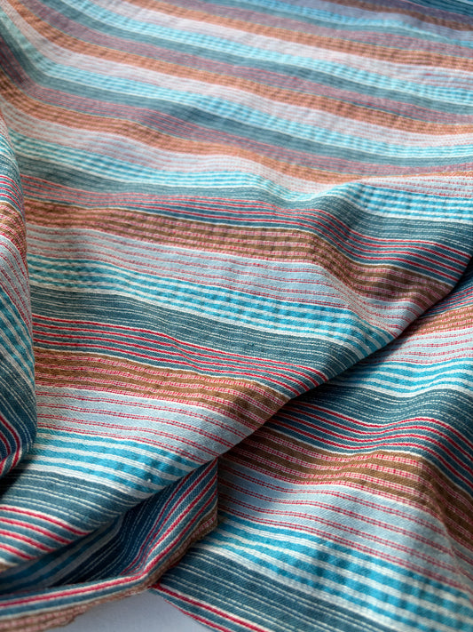 JEAN 027 cotton bengaline stripes blue/brown