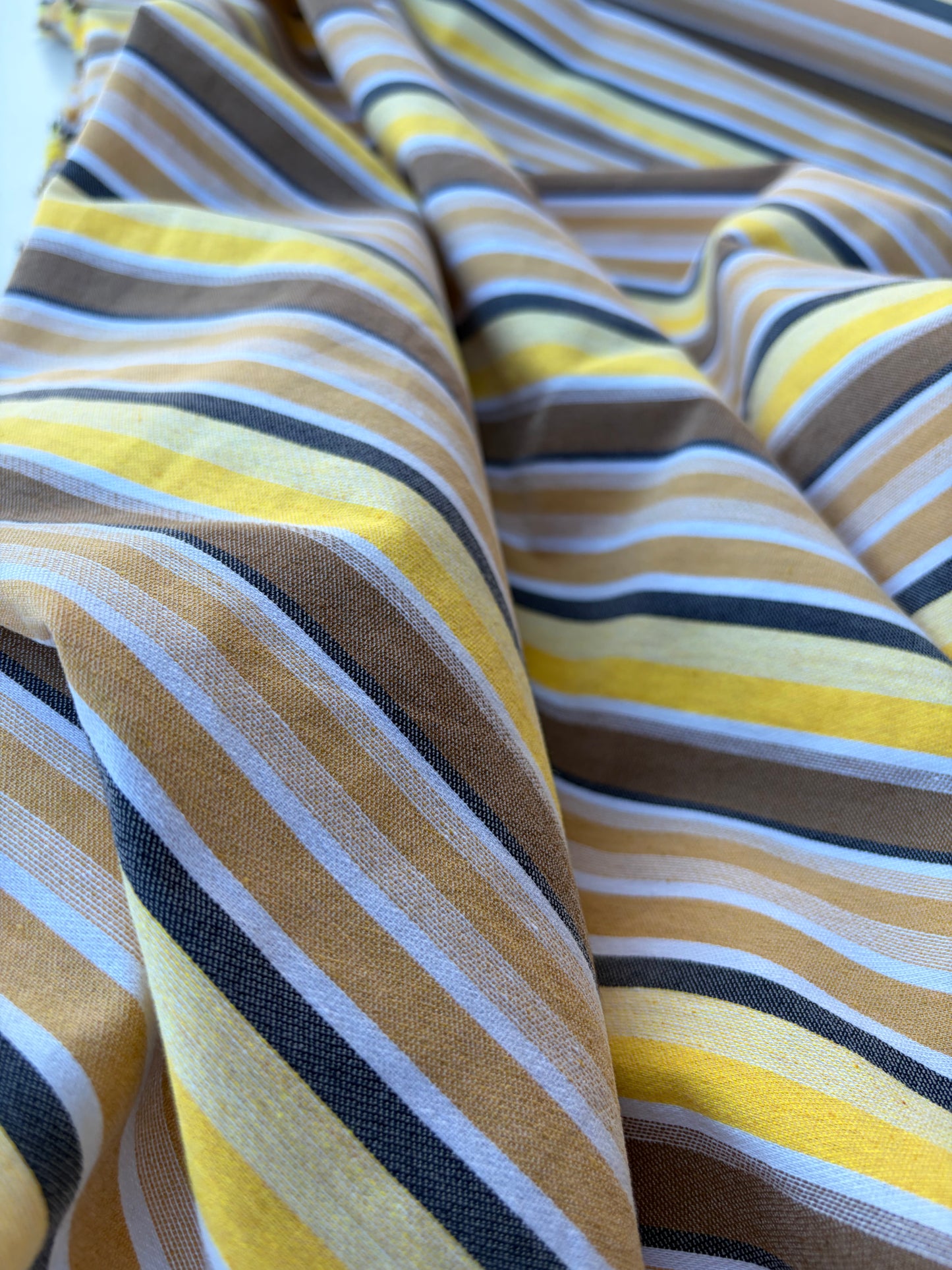 NOA 003 cotton bengaline stripes yellow/navy