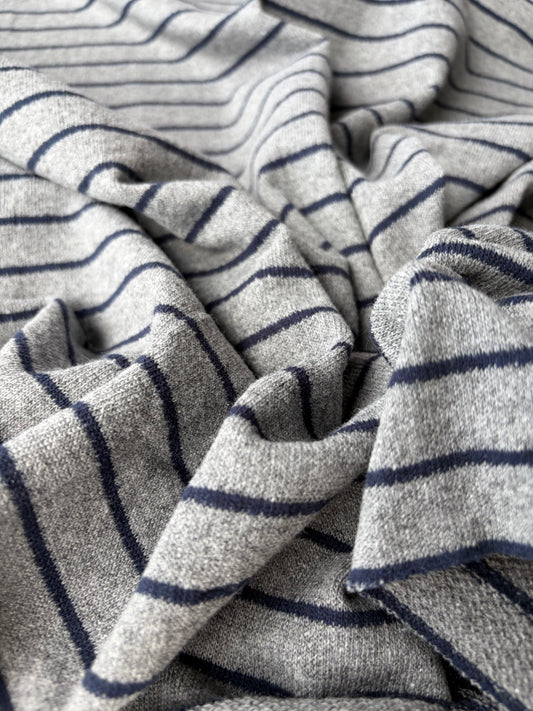 HOLLY 021 grey/navy striped french terry