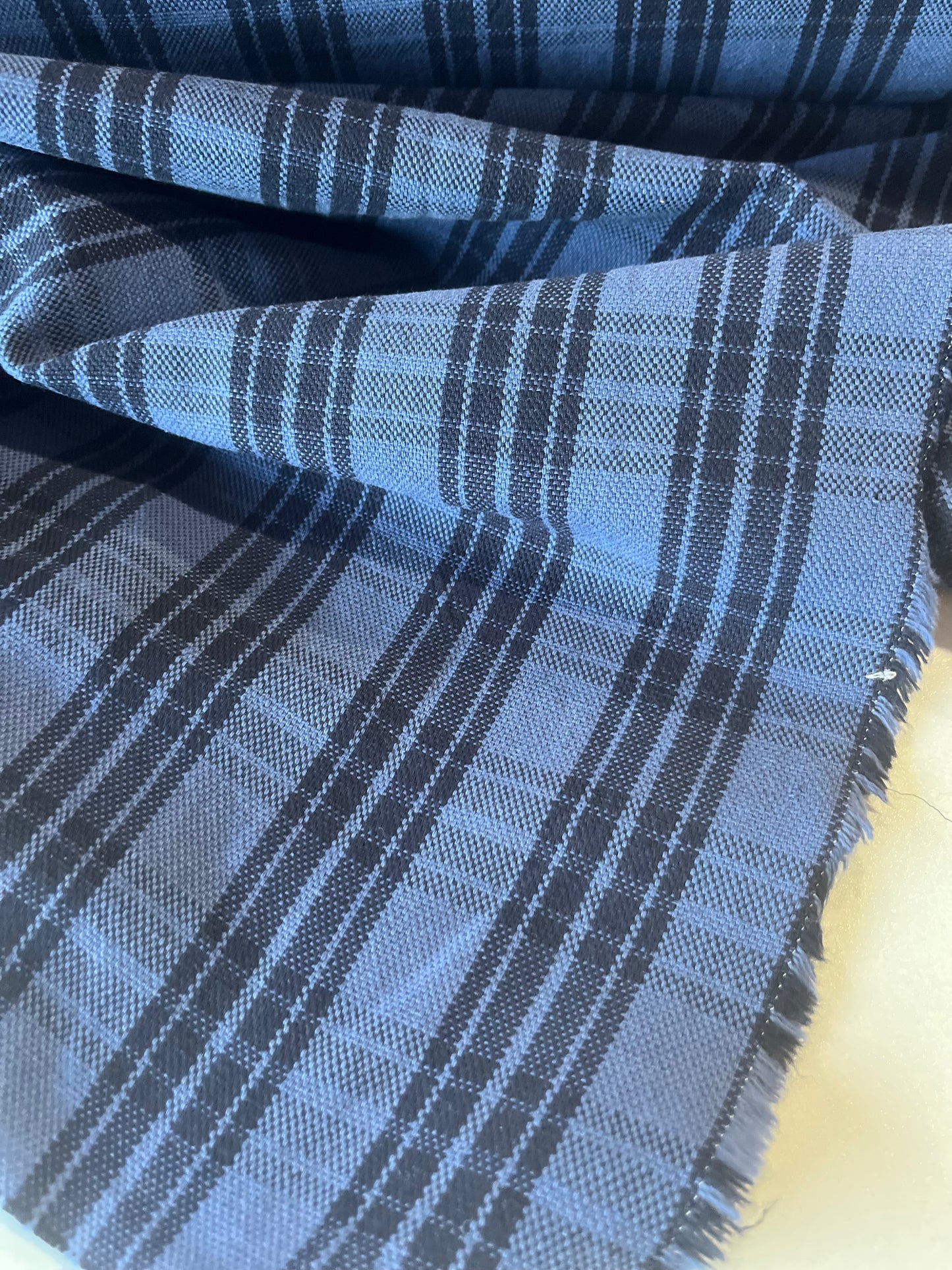 GAUTIER 003 heavy cotton colourwoven check navy/indigo