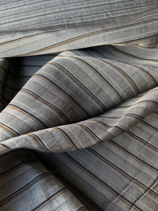 ISE 003 shiny striped suiting fabric with cotton
