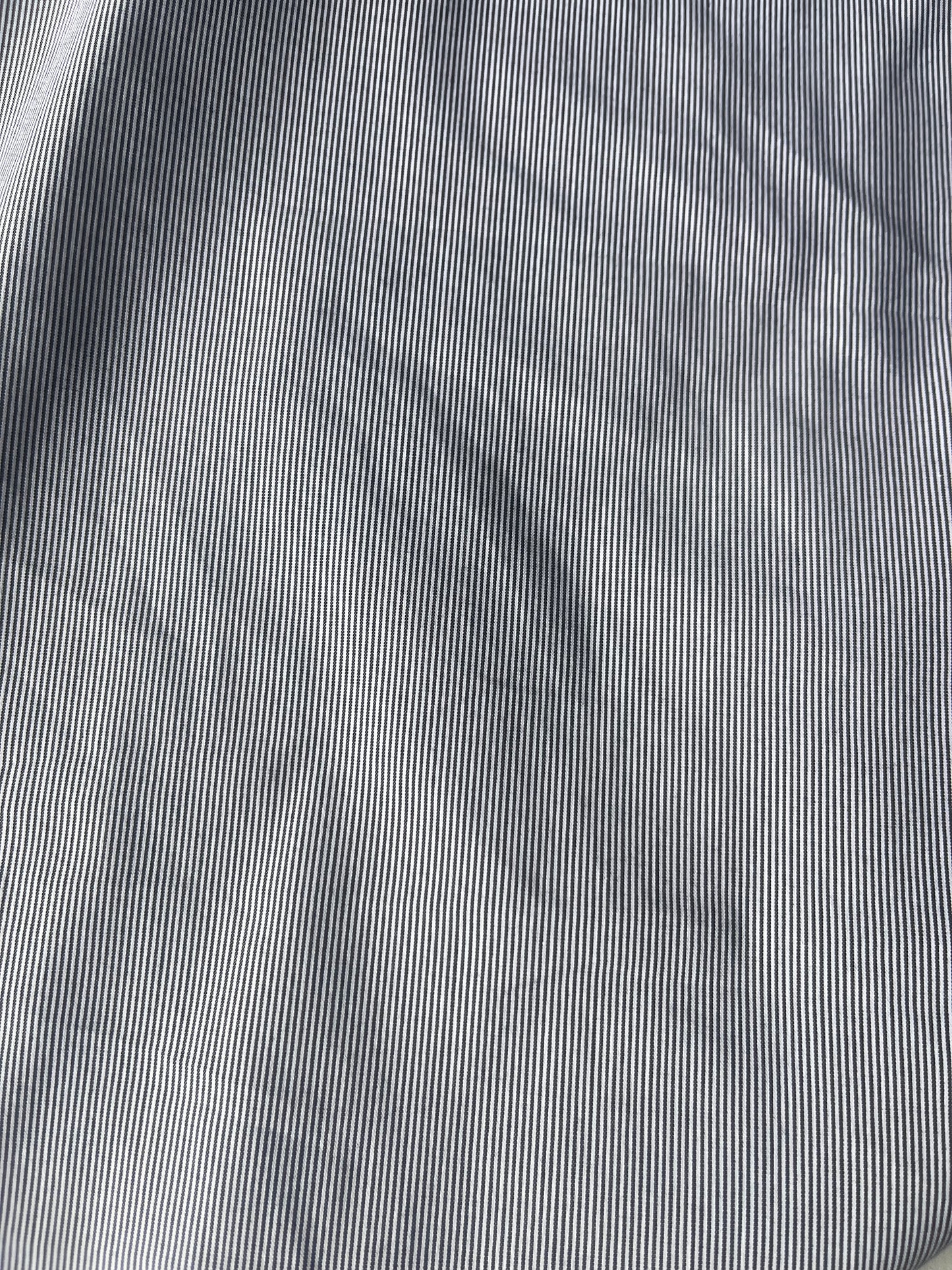 POLO 040 poplin stretch hairline stripe black/white
