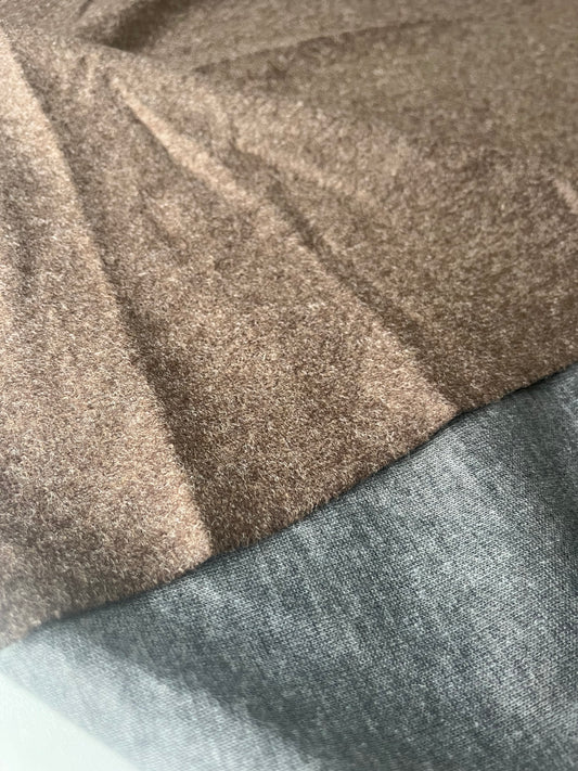 FLAVIO 001 double face wool brown/grey
