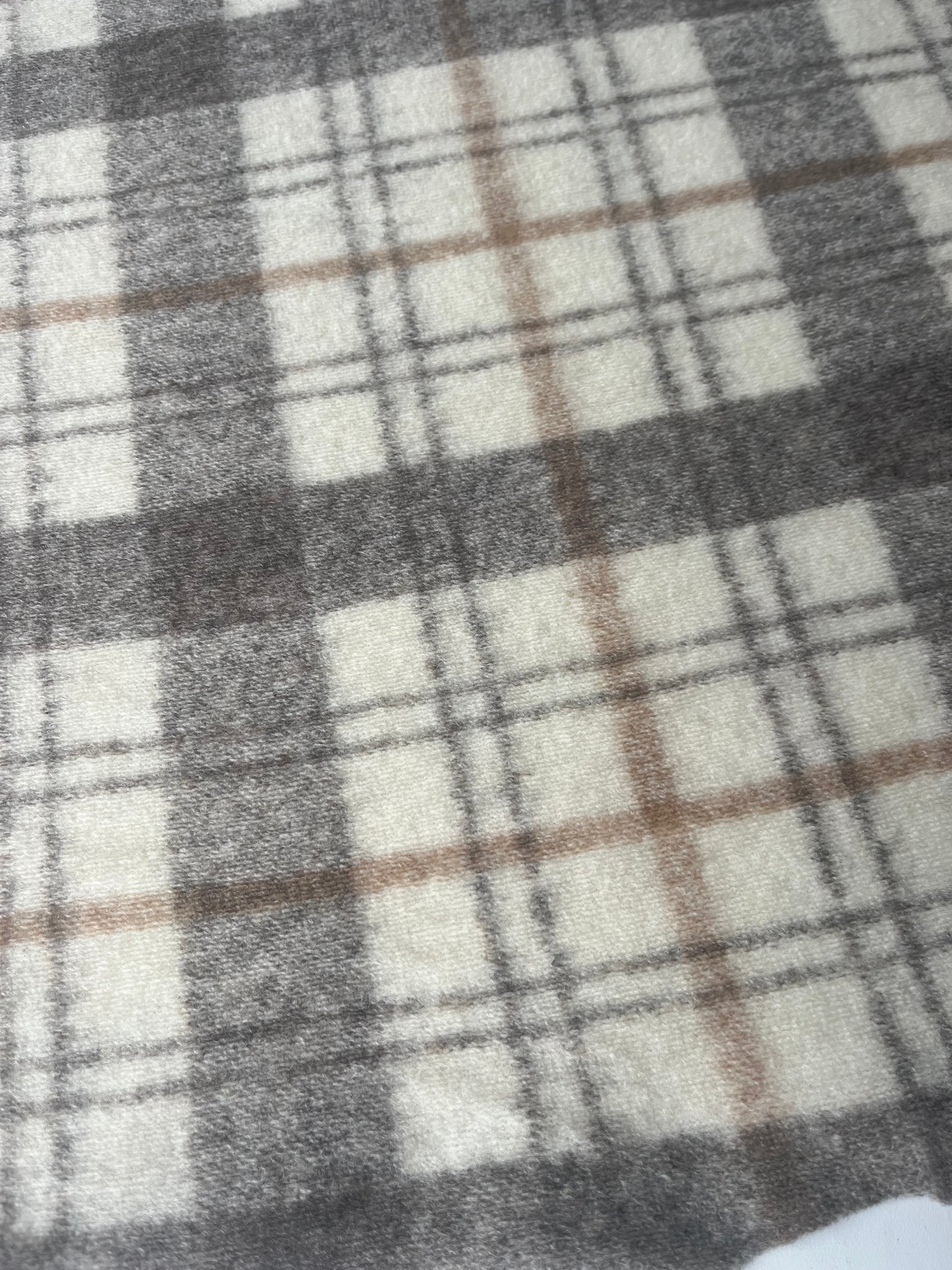 FLAVIO 004 Wool jersey check cream/brown