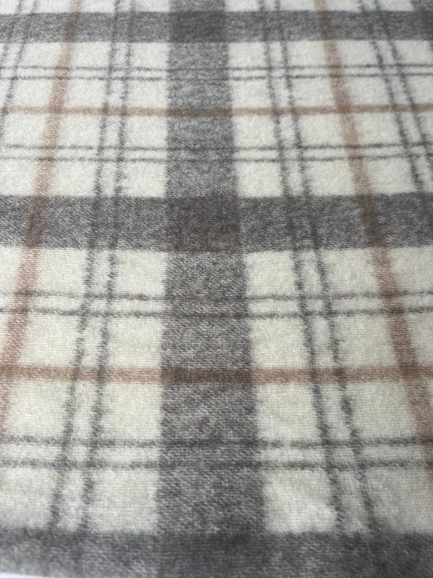 FLAVIO 004 Wool jersey check cream/brown