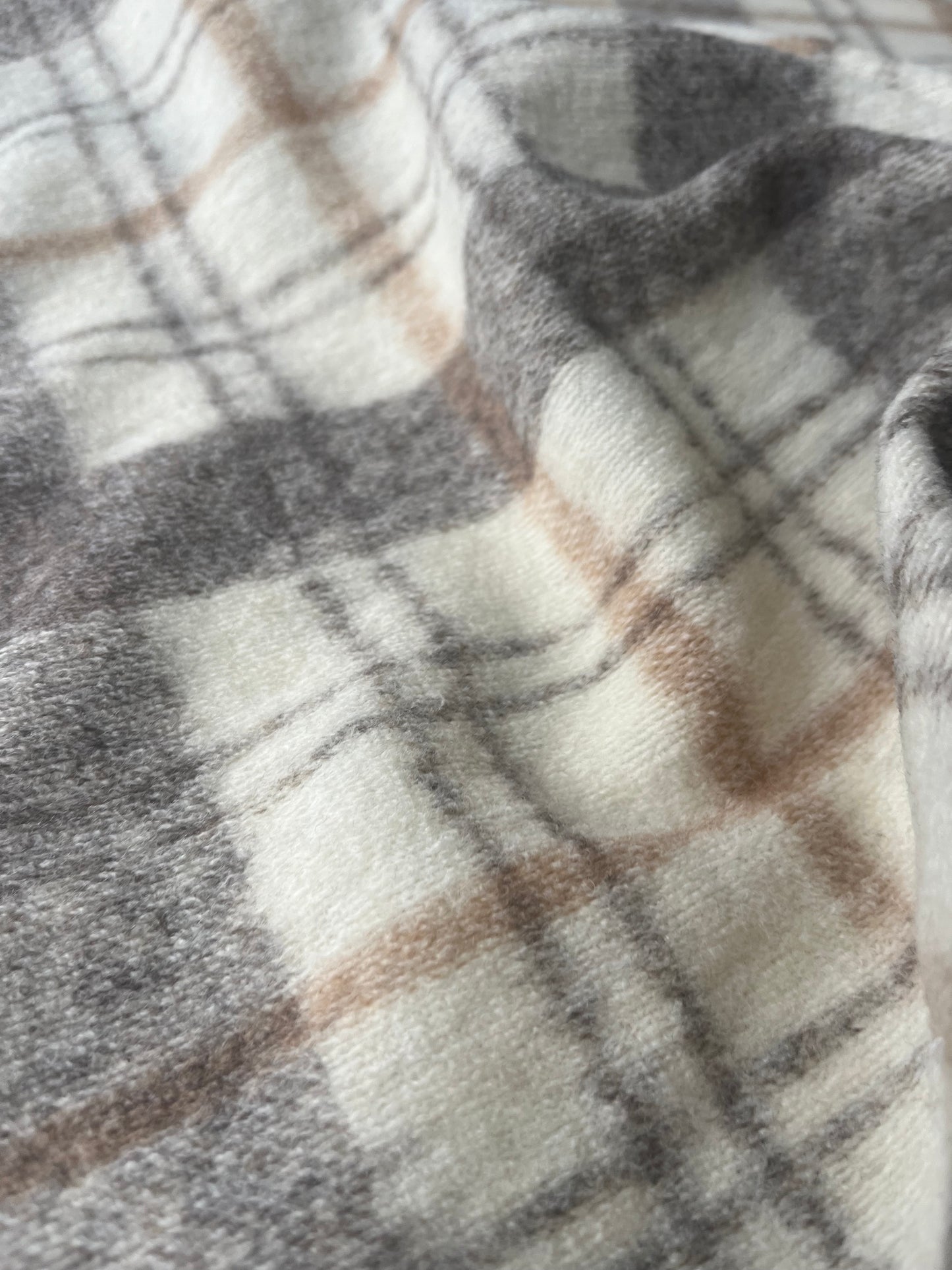FLAVIO 004 Wool jersey check cream/brown