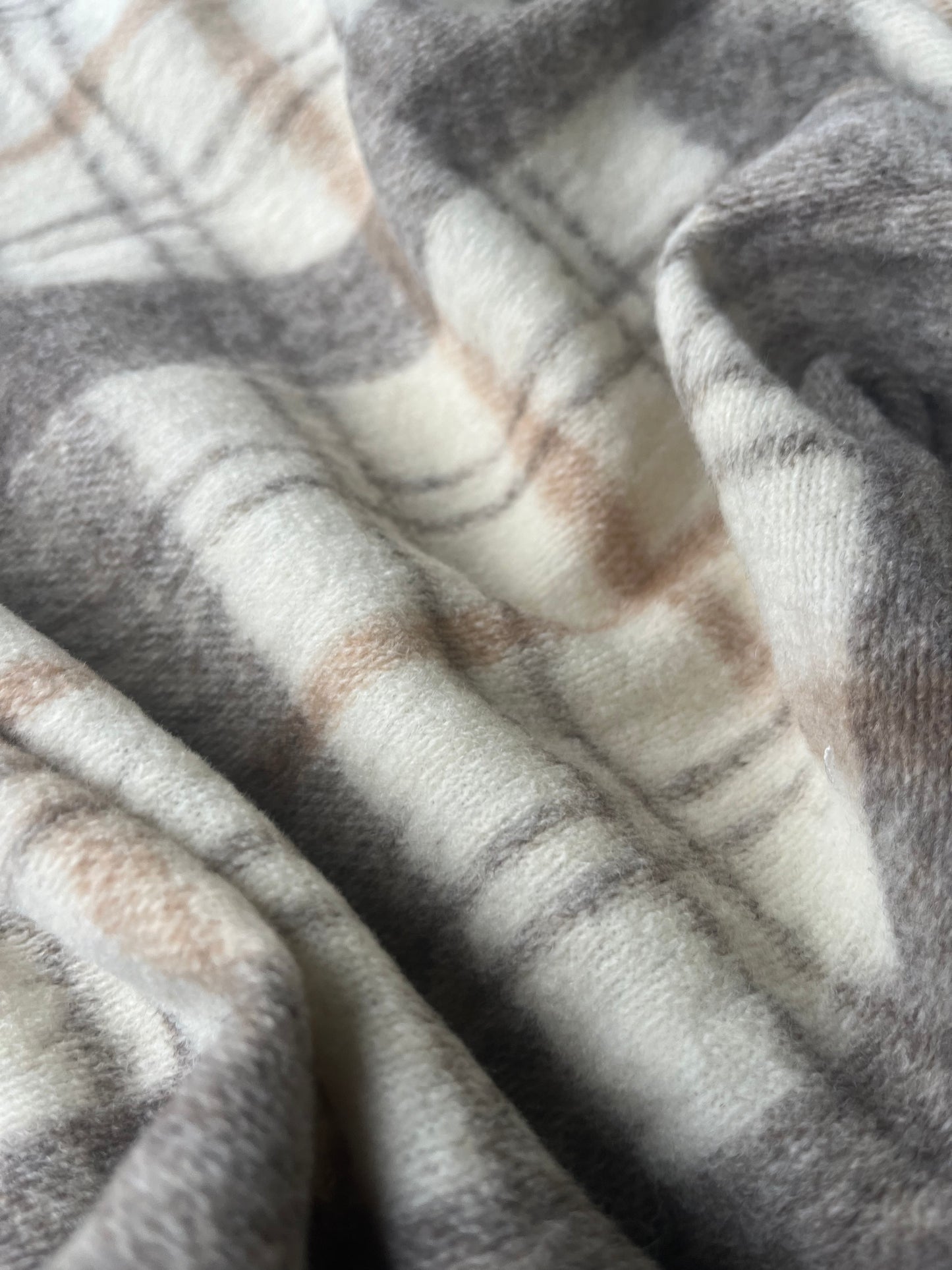FLAVIO 004 Wool jersey check cream/brown