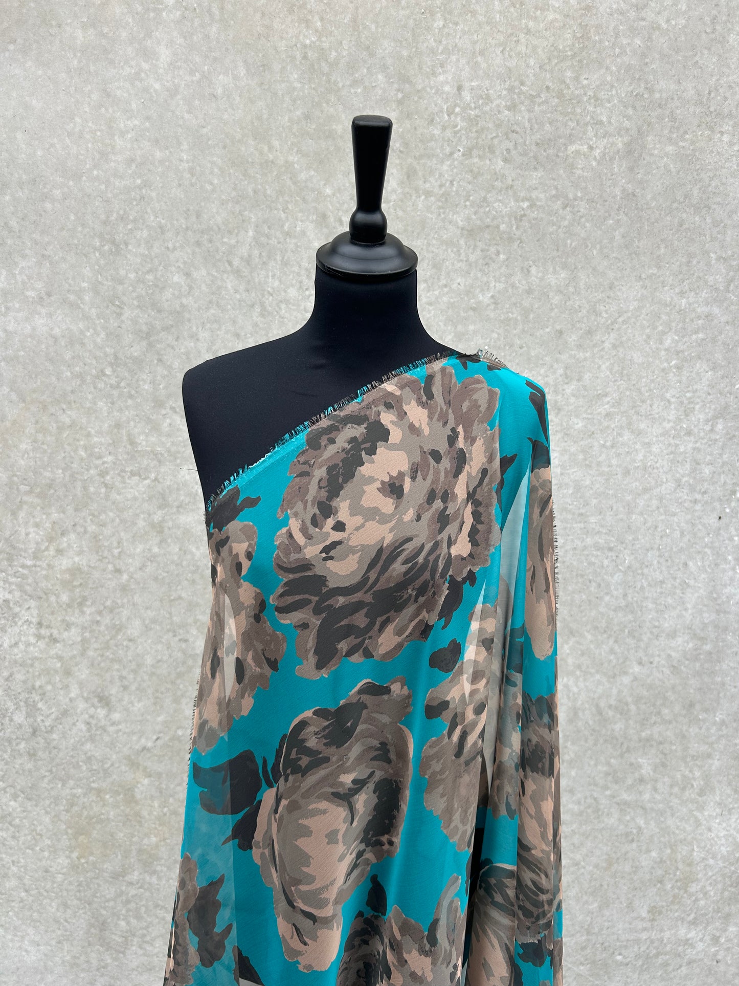 STELLA 008 chiffon green flower print