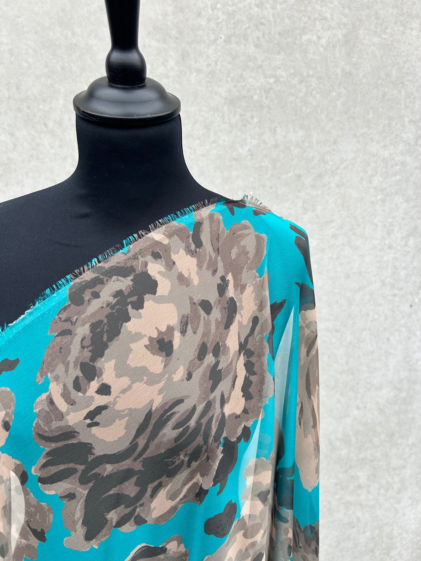 STELLA 008 chiffon green flower print
