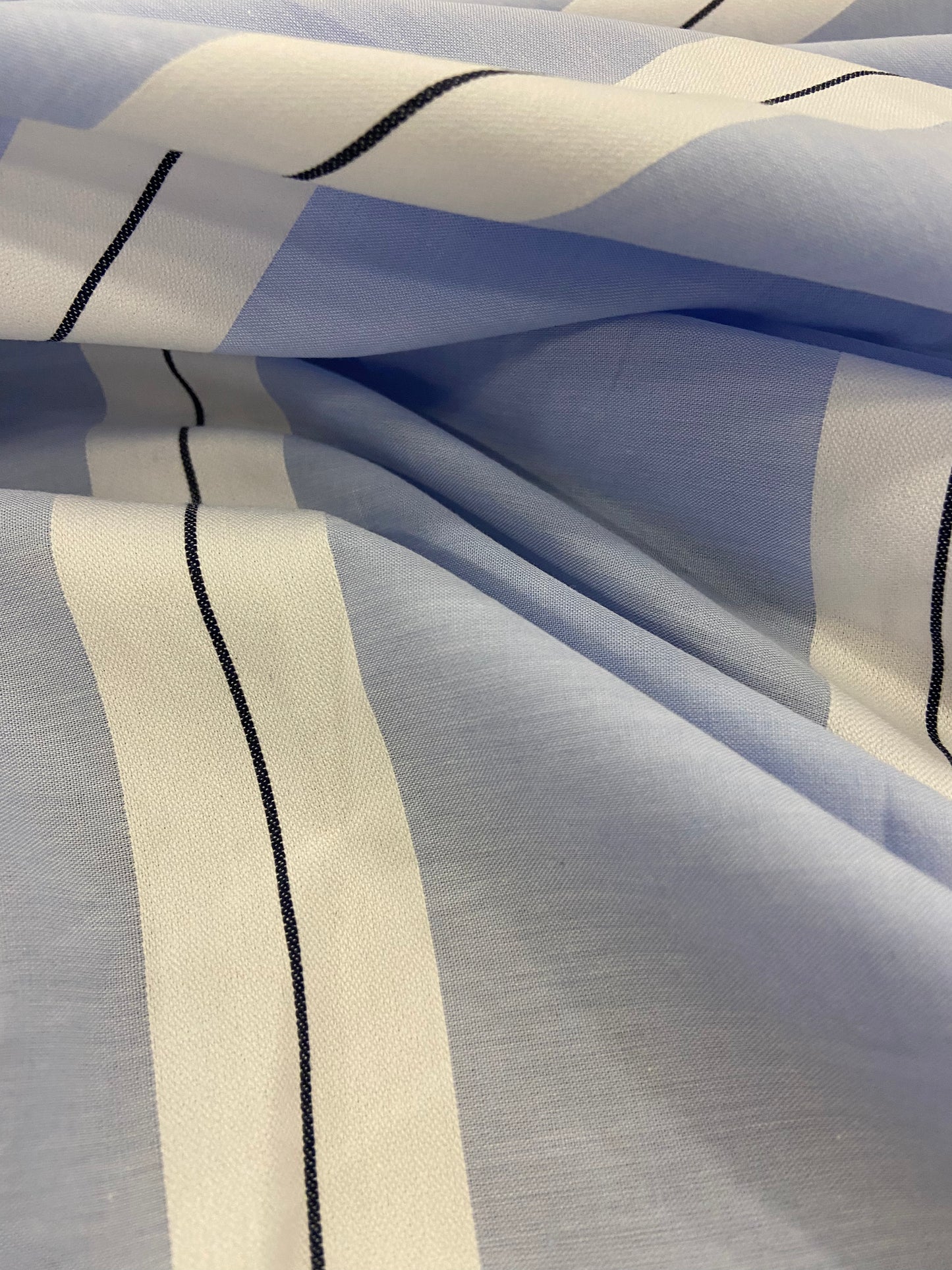 Jonny 019 striped cotton shirting fabric light blue-white