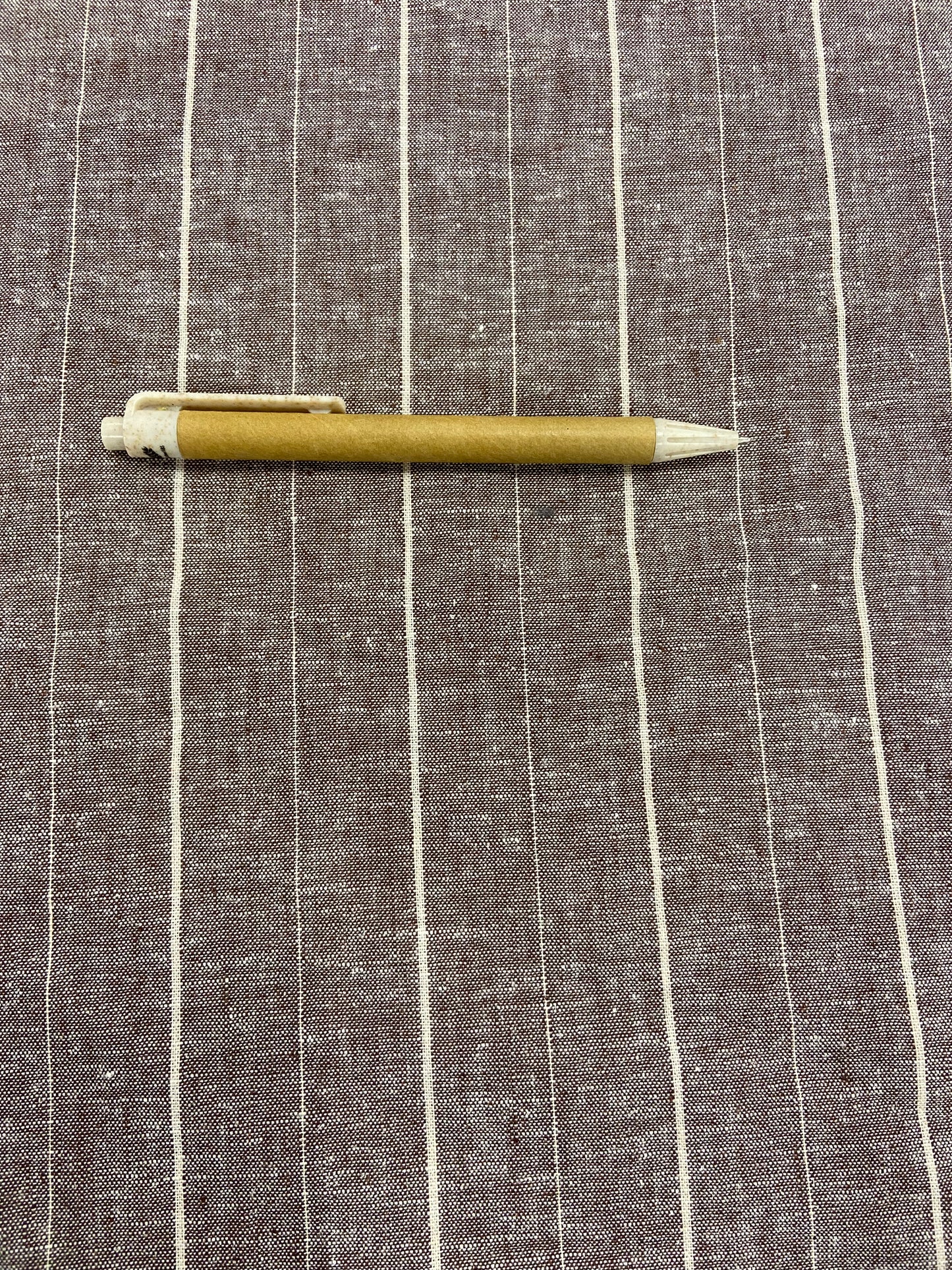 Jonny 016 midweight cotton/linnen jacquard brown-ecru stripe