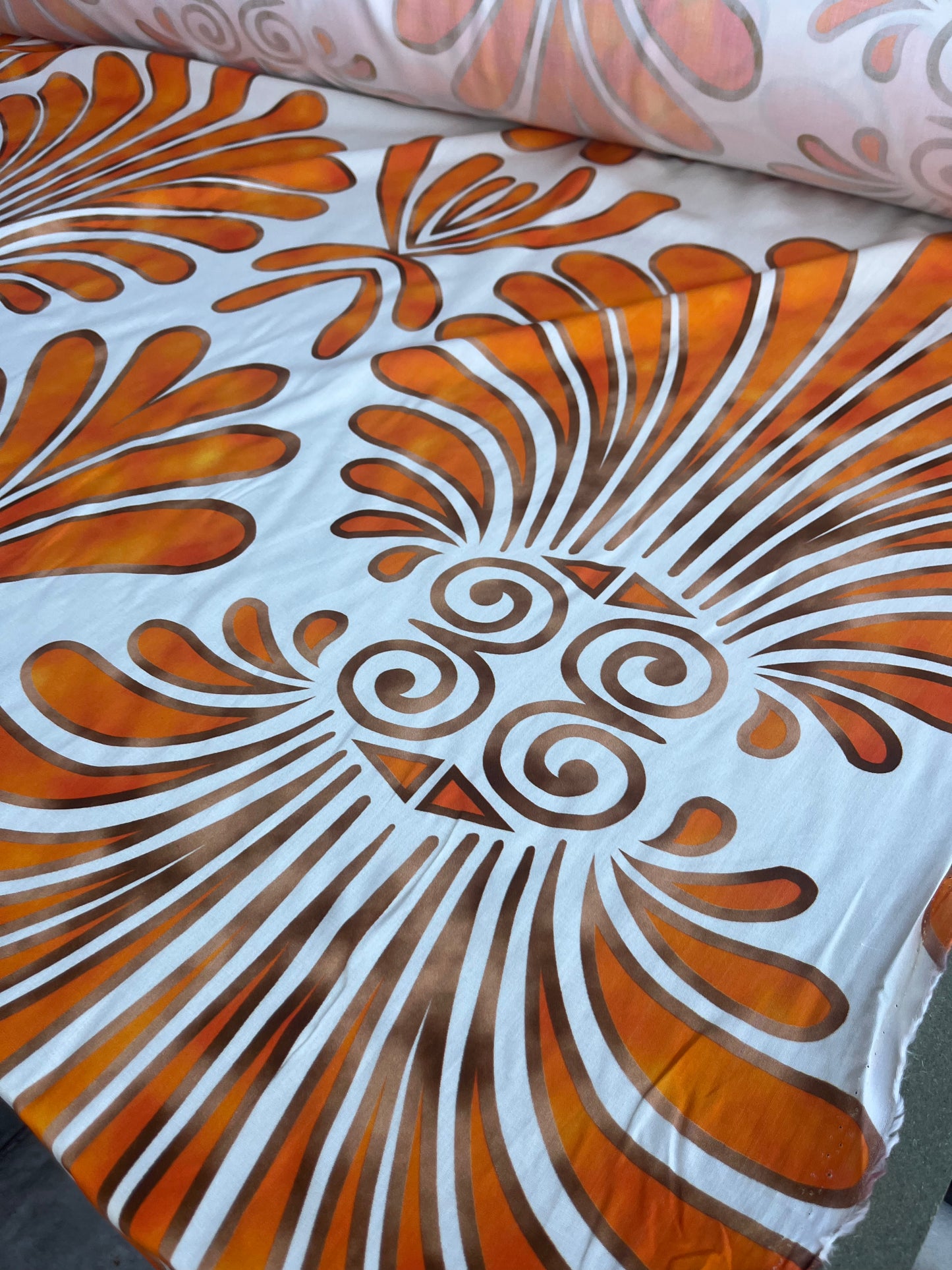 SPLASH 007 viscose with orange splash print
