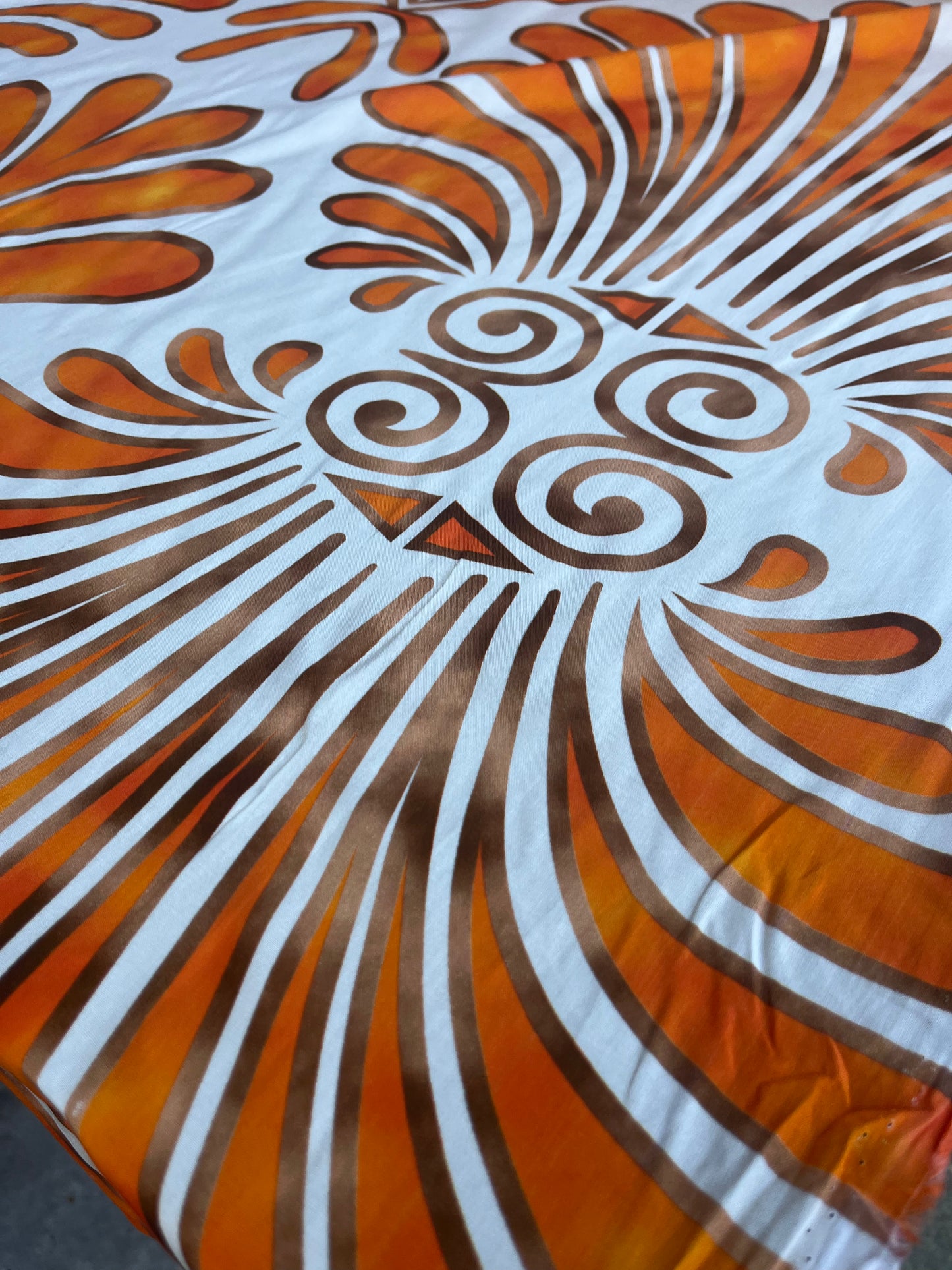 SPLASH 007 viscose with orange splash print