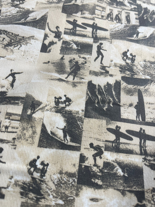 REMCO 041 cotton twill sand/grey print