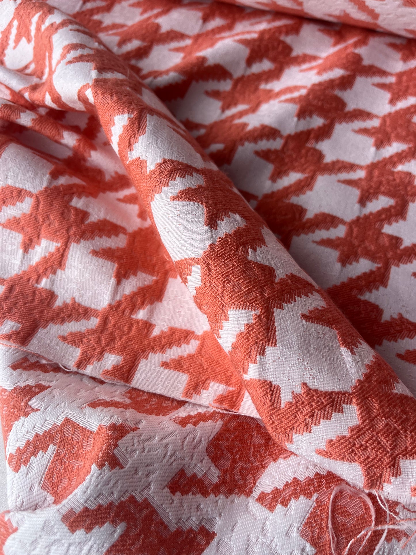 CELESTIN 008 cotton jacquard pied de cocq orange