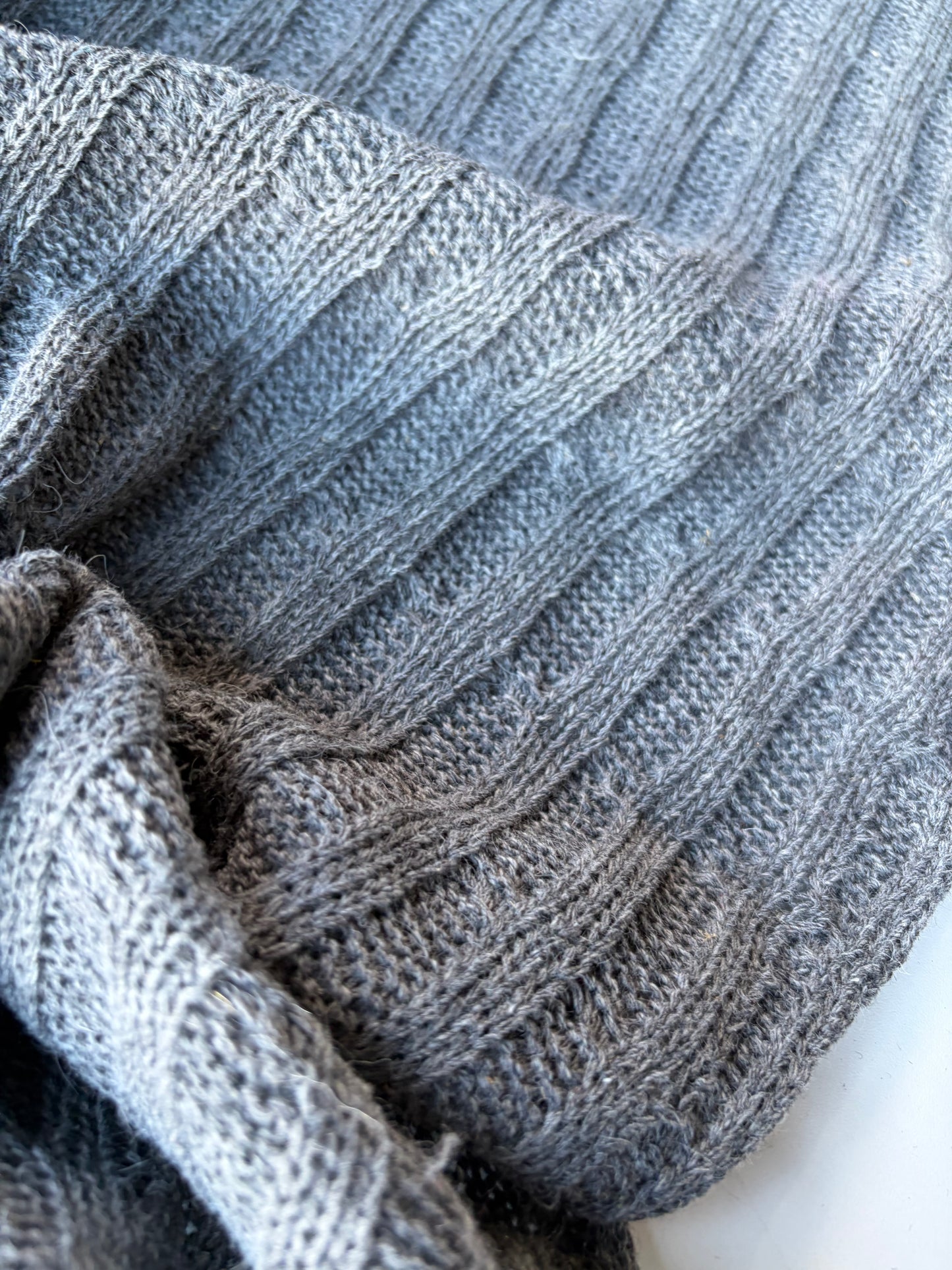 JOEL 035 mid grey coloured knitted cable cotton/wool