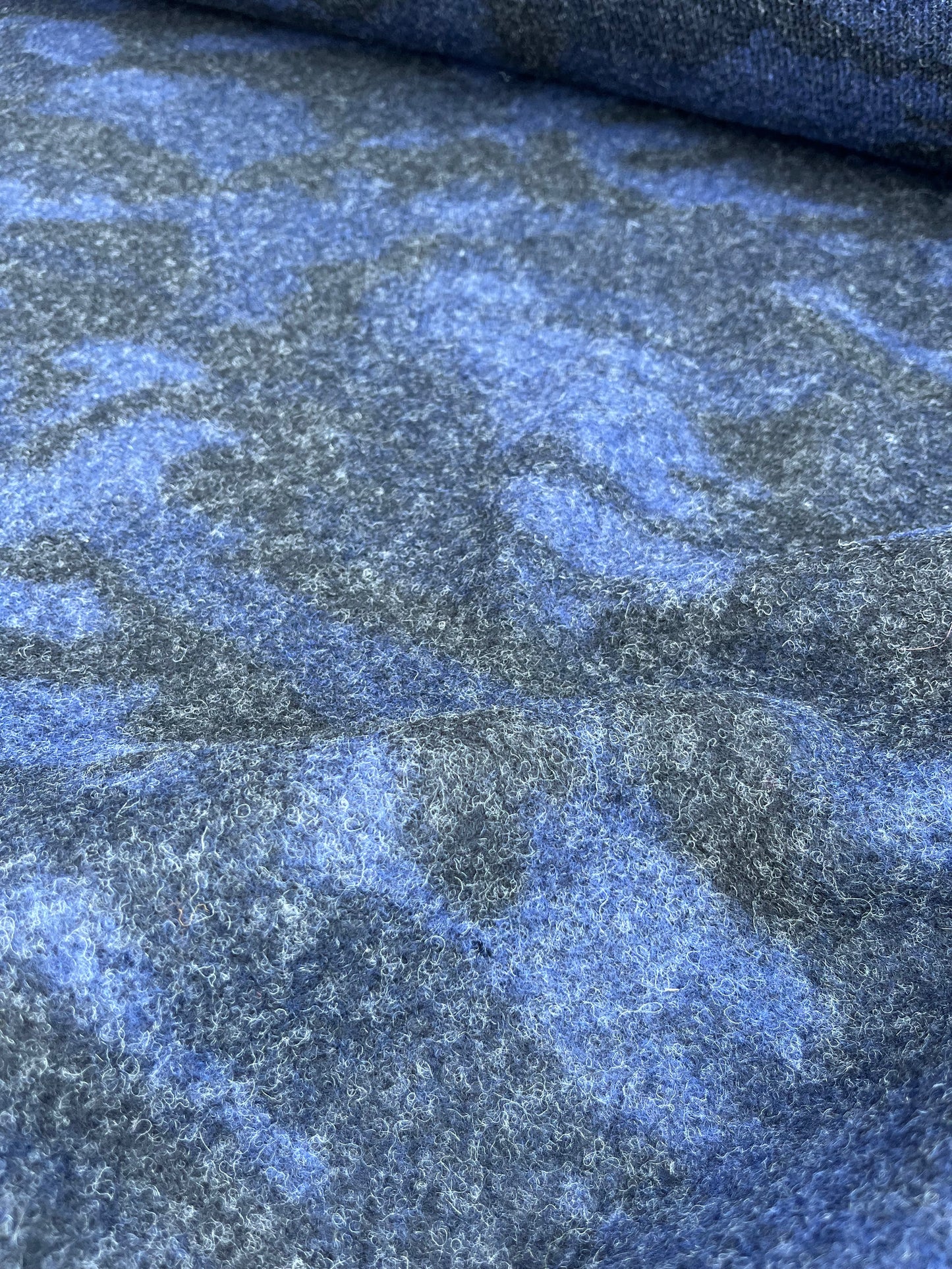 POPOL 016 heavy boiled wool camouflage blue/grey