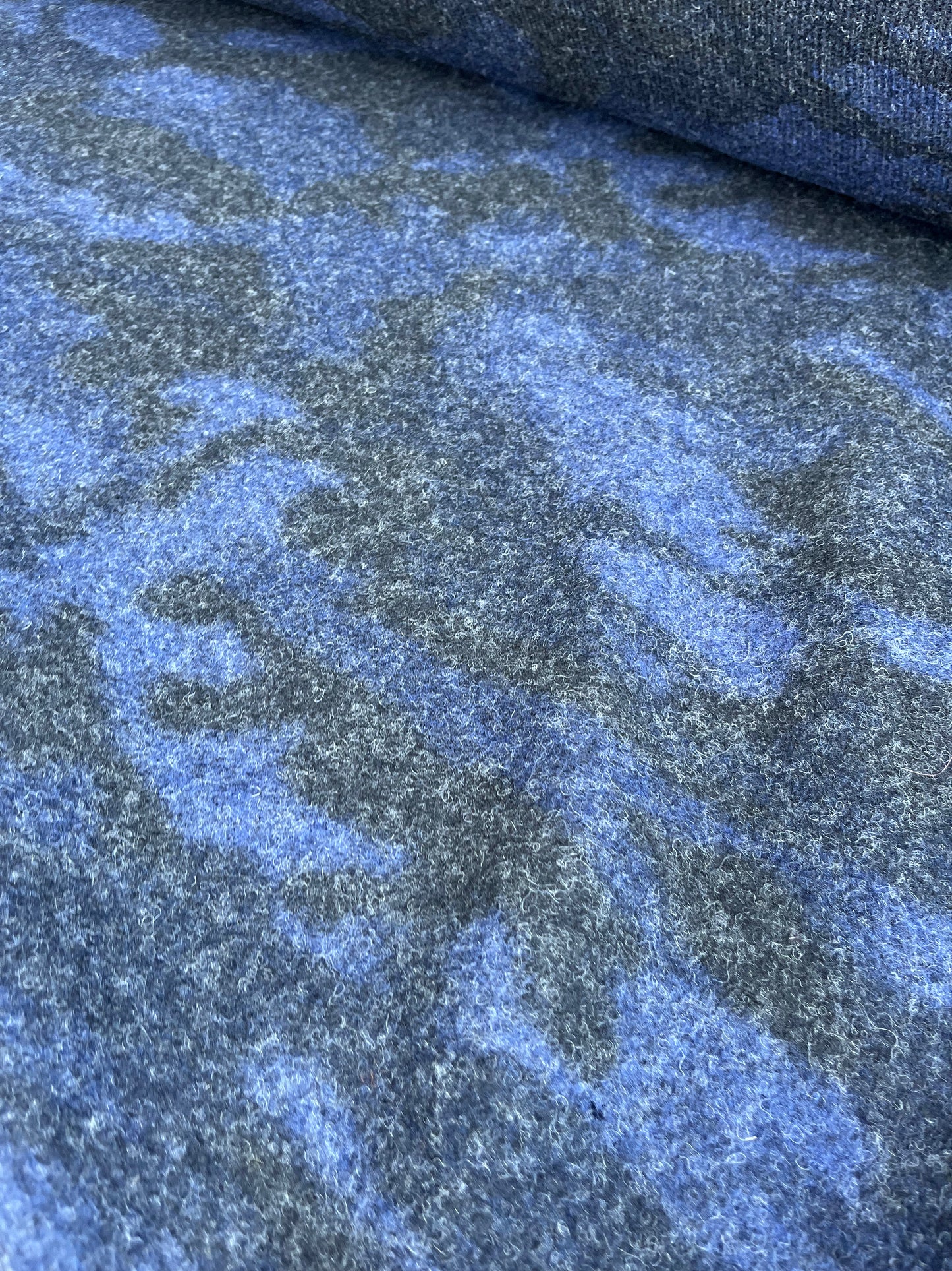 POPOL 016 heavy boiled wool camouflage blue/grey