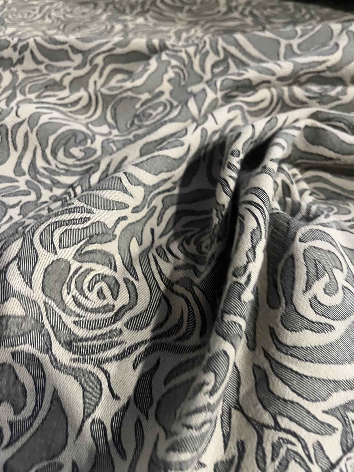 GASPARD 008 cotton stretch beige/black roses