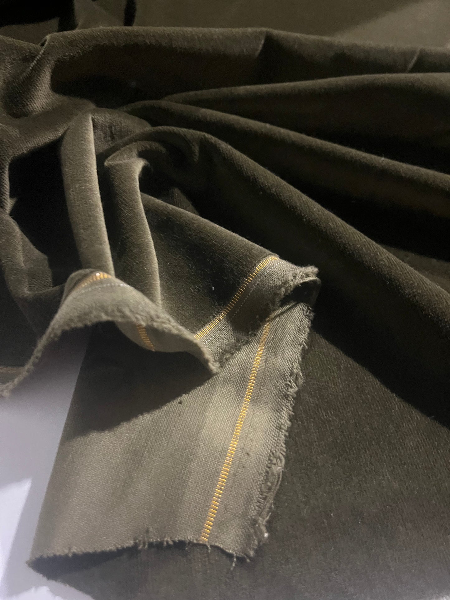 GASPARD 017 cotton velvet babycord stretch khaky