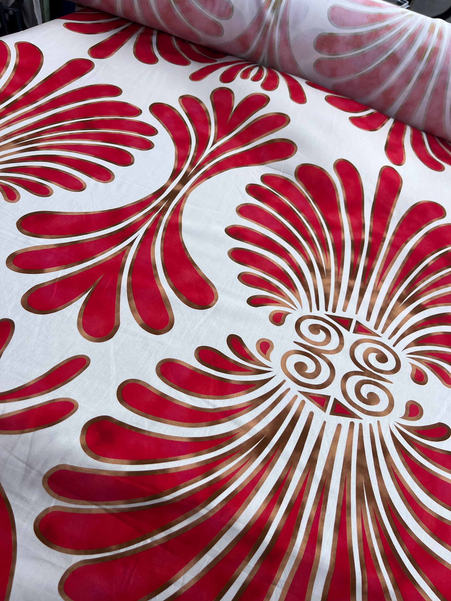 POPOL 028 viscose with red splash print